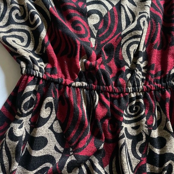 NEW Coldwater Creek Women Cowl Neck Dress Red Tan Black Sz 6 - Picture 7 of 9